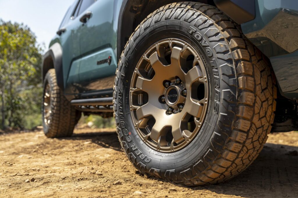 2025 Toyota 4Runner. Trailhunter trim bronze wheels and all-terrain tires. Image courtesy of Toyota.