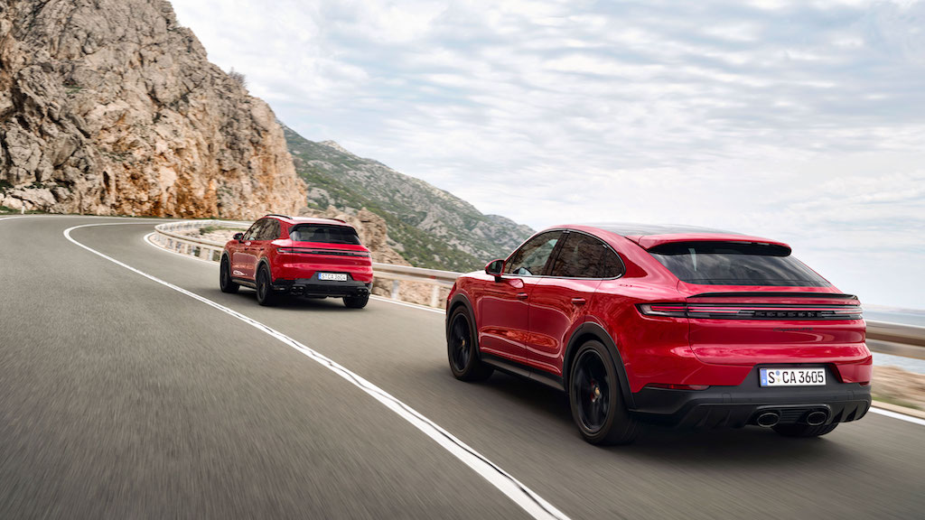 2025 Porsche Cayenne GTS 2025, SUV and Coupe, rear 3/4. Image courtesy of Porsche