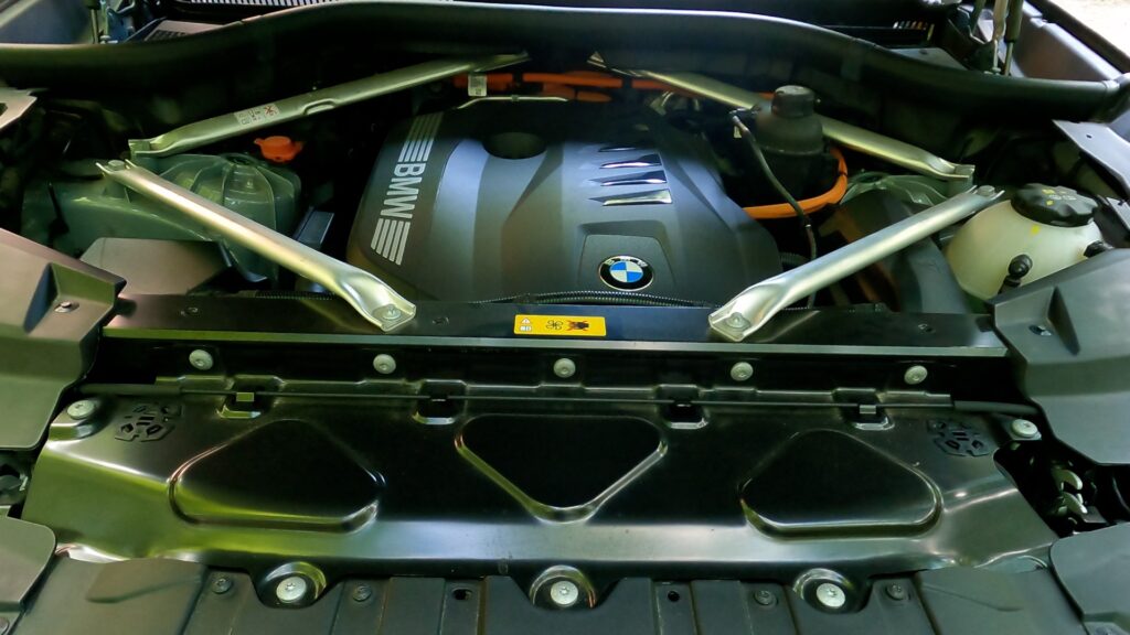 2024 BMW X5 xDrive50e engine bay. Image by Robin Warner.