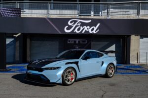 The 2025 Ford Mustang GTD, front 3/4. Image courtesy of Ford.