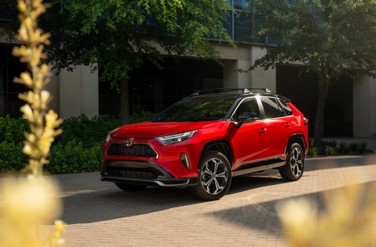 2025 Toyota RAV4 Plug-in Hybrid XSE, front 3/4. Image courtesy of Toyota.