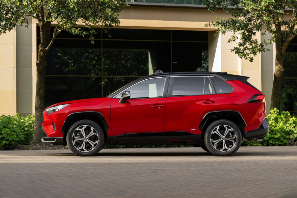 2025 Toyota RAV4 Plug-in Hybrid XSE, in profile. Image courtesy of Toyota.