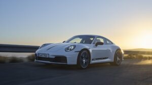 2025 Porsche 911 Carrera T, front 3/4. Image courtesy of Porsche