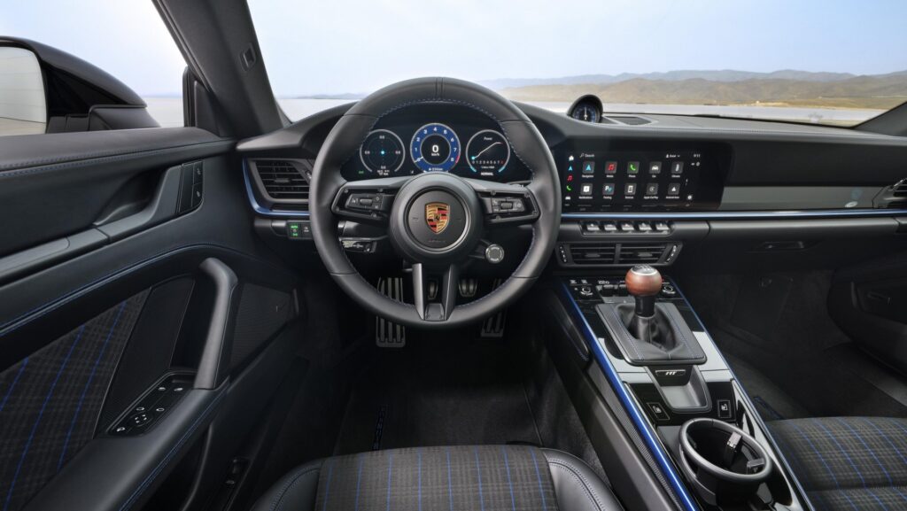 2025 Porsche 911 Carrera T, interior. Image courtesy of Porsche