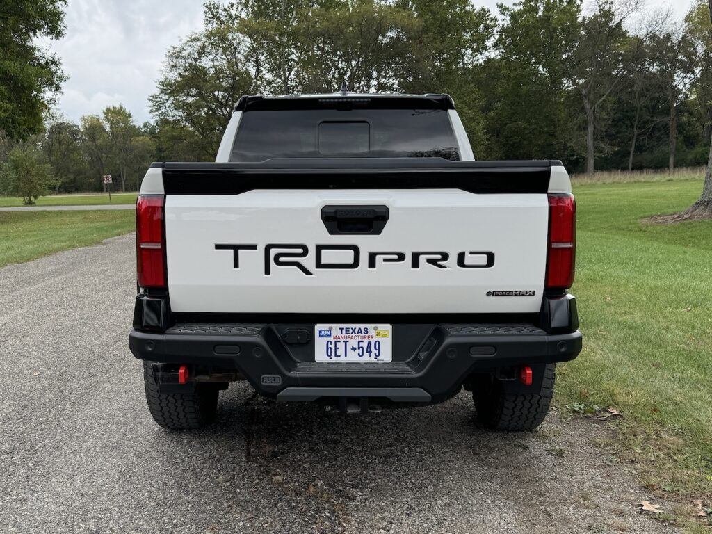 2024 Toyota Tacoma TRD Pro, rear. Image by Robin Warner