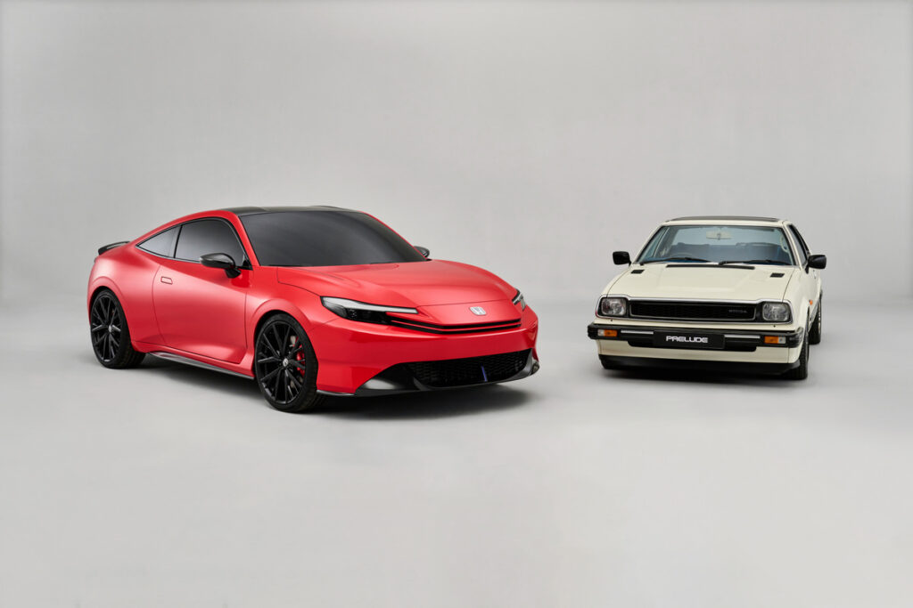 Sixth-Generation Honda Prelude Concept with original. Image courtesy of Honda