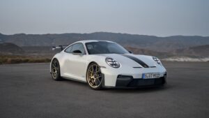 2025 Porsche 911 GT3, front 3/4. Image courtesy of Porsche.