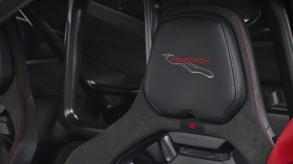 2025 Porsche 911 GT3, weissach package headrest. Image courtesy of Porsche.