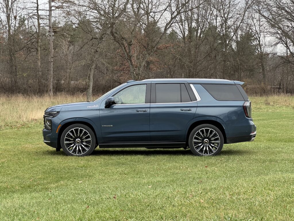 2025 Chevrolet Tahoe High Country. In profile. Image by Robin Warner