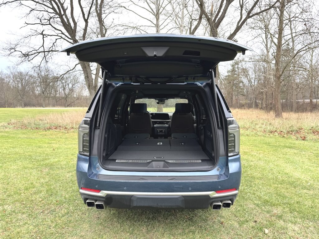 2025 Chevrolet Tahoe High Country. Cargo area. Image by Robin Warner