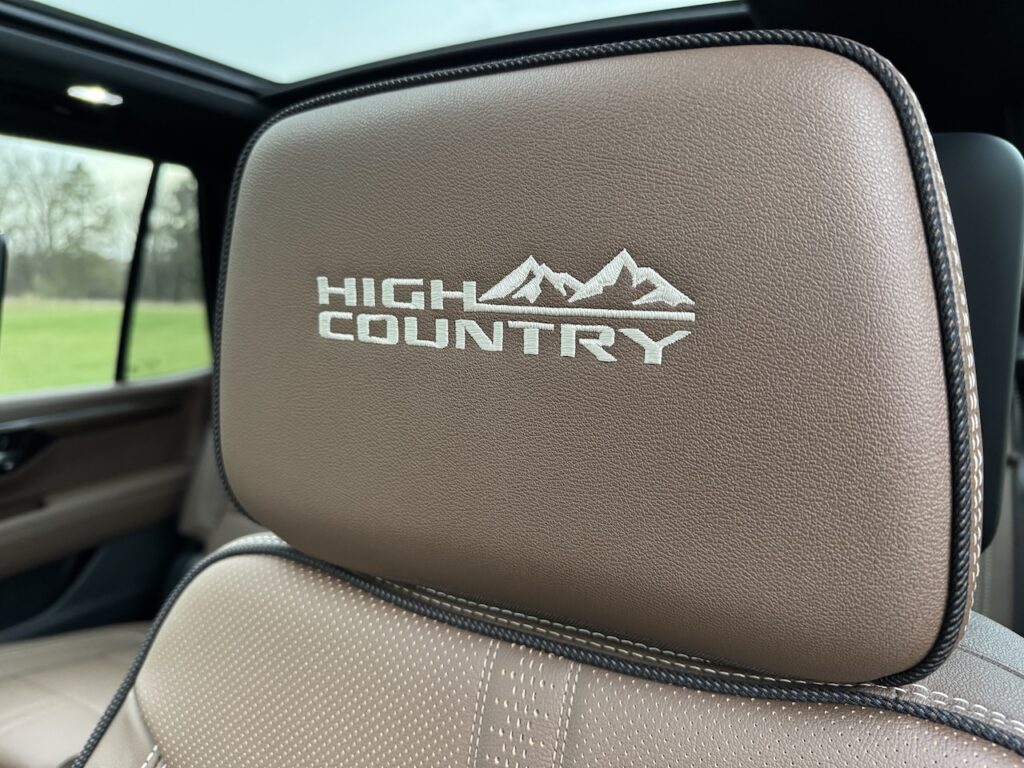 2025 Chevrolet Tahoe High Country. Headrest. Image by Robin Warner