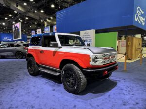 2025 Ford Bronco Stroppe Special Edition, front 3/4. Image by Robin Warner